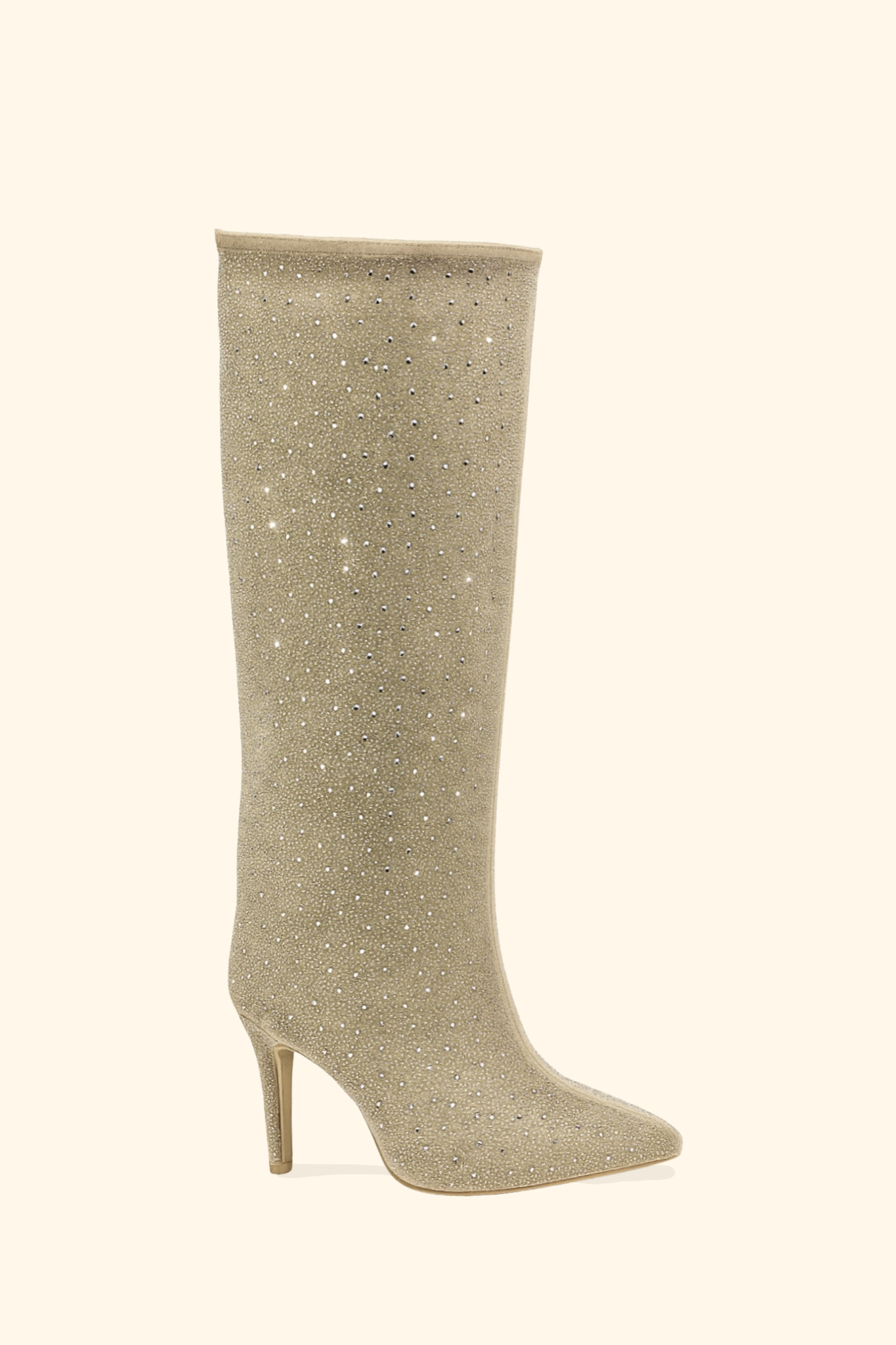 BOTTES À STRASS EMILIA - TAUPE